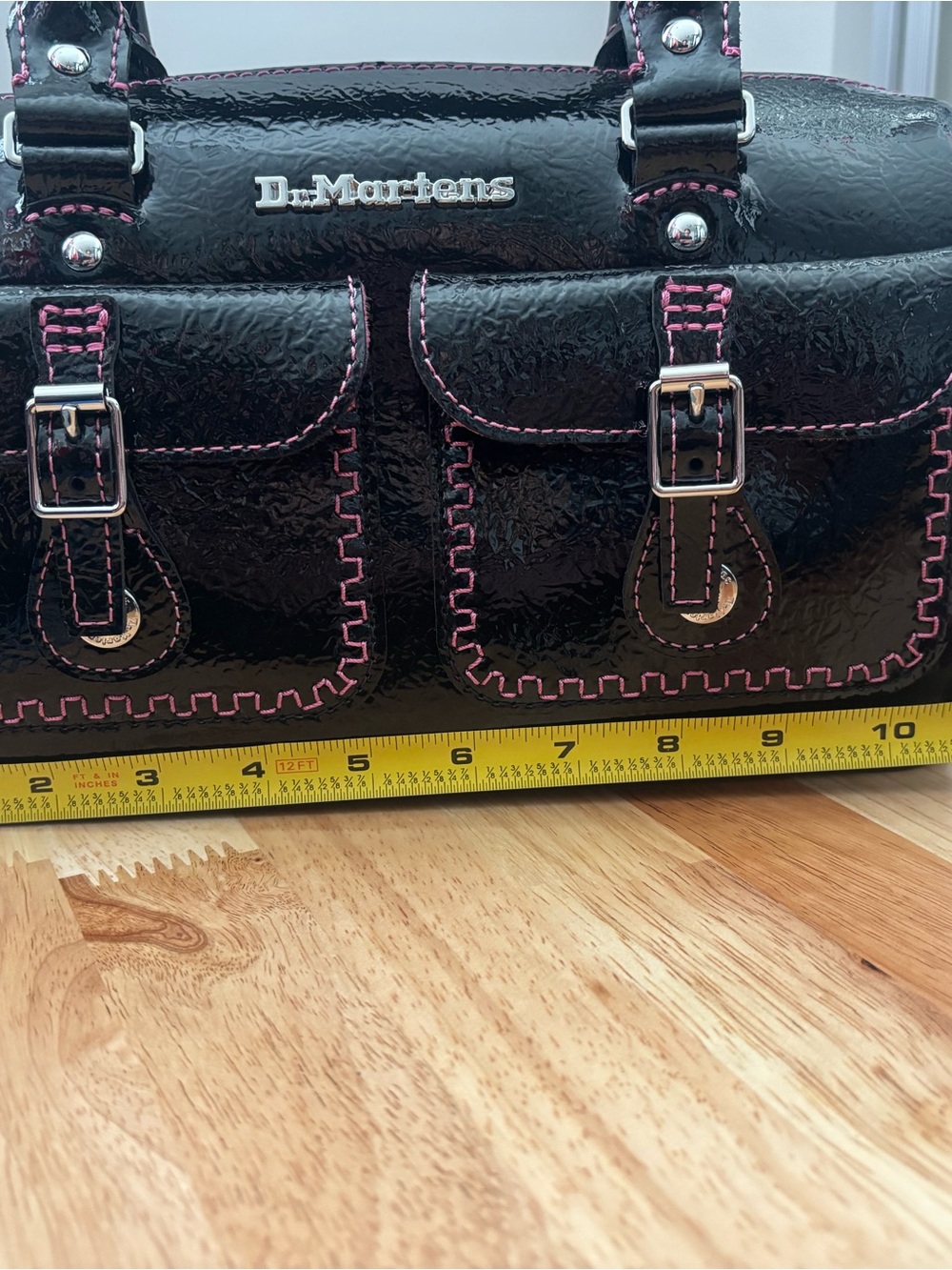 Dr. Martens Black Satchel with Pink Stitching - Picture 7 of 8